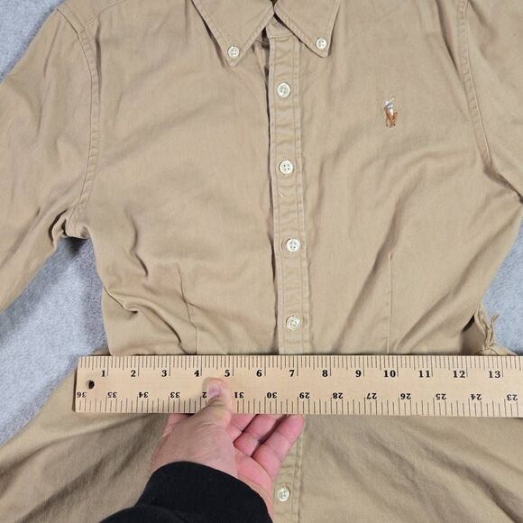 Polo Ralph Lauren Girls Cotton Chino Shirtdress Size 12 Flare - Picture 9 of 14